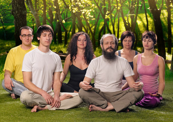 Outdoor Yoga People Meditation