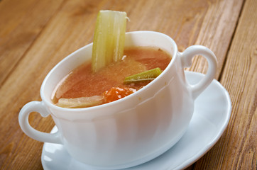 Chicken celery  with rice soup