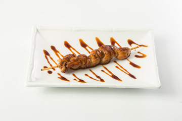 Grilled meat on stick