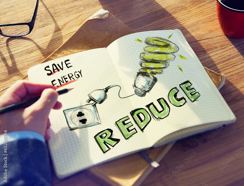 Canvas Prints Businessman Brainstorming About Energy Conservation