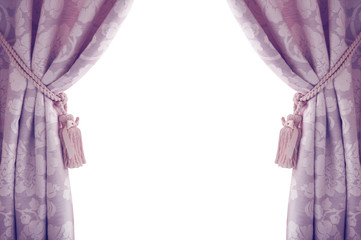 Curtains isolated on white background, purple