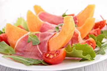 melon and ham
