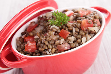 casserole with lentils