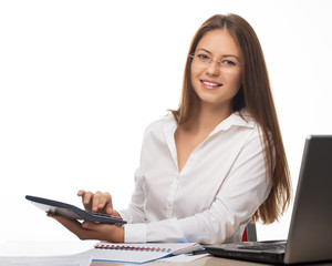 Businesswoman  working on her computer at the office