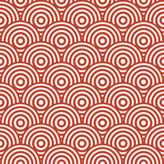 Circle pattern in red and white.