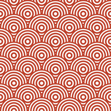 Circle pattern in red and white.