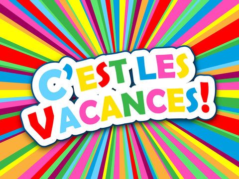 Carte "C'EST LES VACANCES" (bonnes &eacute;t&eacute; plage soleil cong&eacute;s vive)