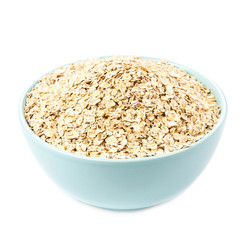 Oat flakes for Breakfast isolated  on white background. Healthy