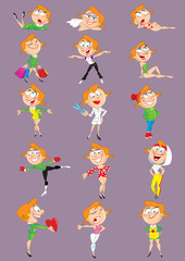 Obraz premium girl during several occupations