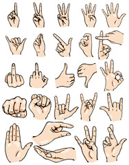 Vector Set of Cartoon Finger Gestures