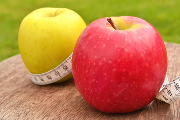 Apples and tape measure