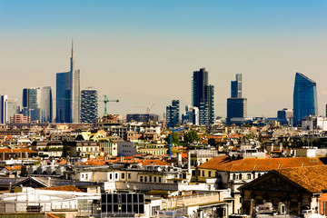 Fototapeta na wymiar Milan city buildings