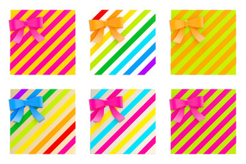 Wrapped gift box with a bow and ribbon