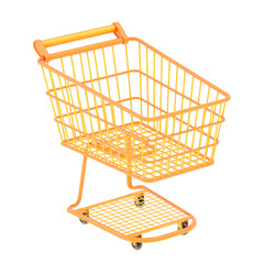 Colorful shopping cart isolated