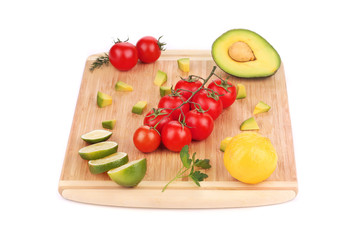 Assorted vegetables and fruits.