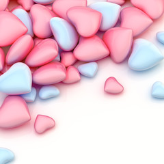 Obraz na płótnie Canvas Pile of hearts over a surface