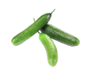 Three fresh cucumbers.