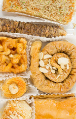 turkish sweets on white background
