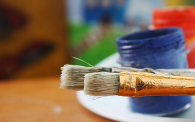 Color paints and brushes