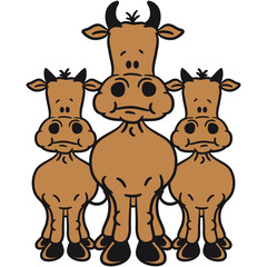 Kuh Familie Mama 2 Kinder Süß