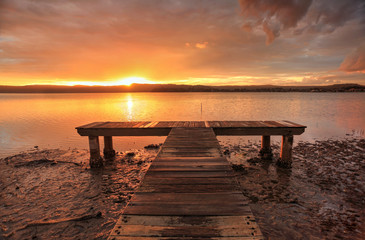Fototapeta na wymiar Sunset at Green Point NSW Australia