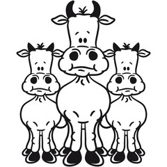 Kuh Familie Mama 2 Kinder Süß