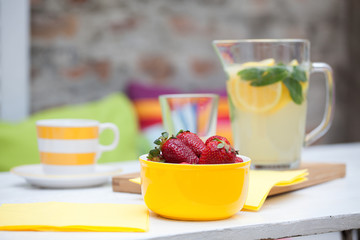 Strawberries and lemonade