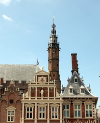 The facade of the old town hall in Haarlem
