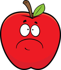 Cartoon Sad Red Apple