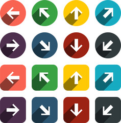 Flat arrow icons.