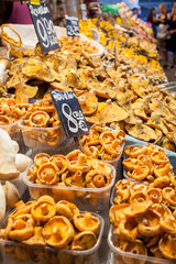 Funghi in vendita,Barcellona, Spagna