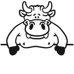 Fette Dicke Kuh hinter Mauer