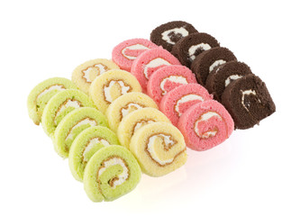Colorful slice roll cake