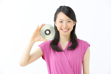 Fototapeta premium ディスクを持った女性