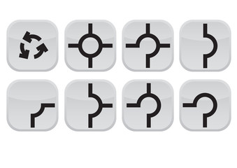 icons with signs road rings