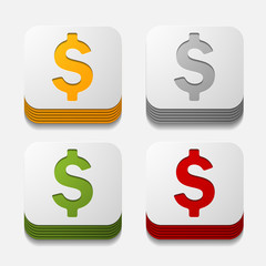 square button: money