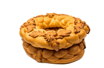loaf bread on white background