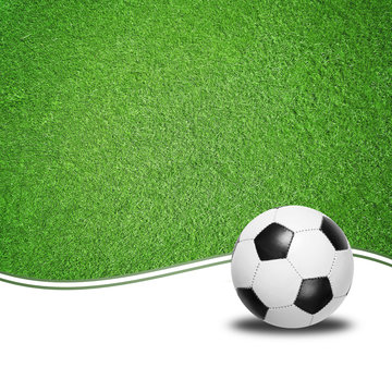 Fußball mit Rasen-Hintergrund