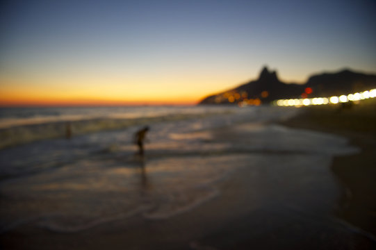 Defocus Rio Sunset Silhouette Two Brothers Ipanema Brazil