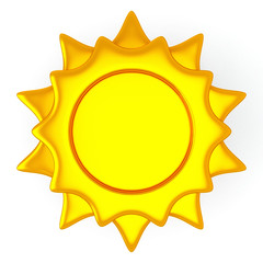Golden sun icon, 3d
