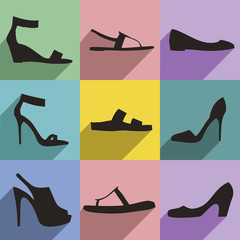 Shoes flat icons