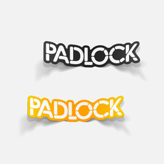 realistic design element: padlock