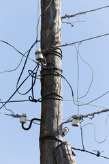 wooden pole electricity
