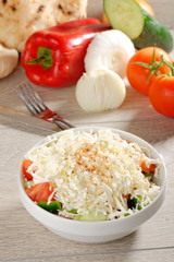 Shopska salad - also known as Bulgarian , Macedonian,Serbian