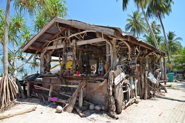 wooden hut on the beach