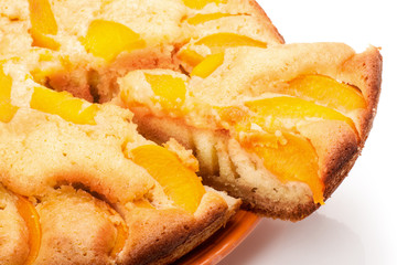 Cake with peaches