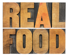 real food in wood type