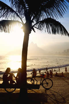 Sunset Silhouettes Arpoador Rio de Janeiro Brazil