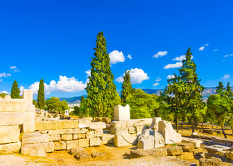 Ruins under Acropolis in Athens Greece
