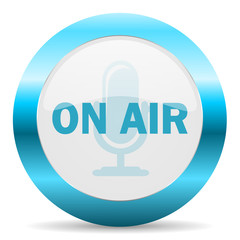 on air blue glossy icon